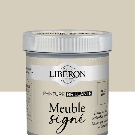 Pot de peinture meuble Libéron Meuble Signé, teinte Grège Brut aspect Brillant