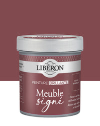 Pot de peinture meuble Libéron Meuble Signé, teinte Rouge Bordeaux aspect Brillant