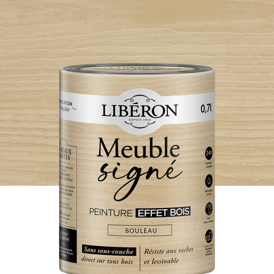 Pot de peinture à effet meuble Libéron Meuble Signé, Effet Bois teinte Bouleau