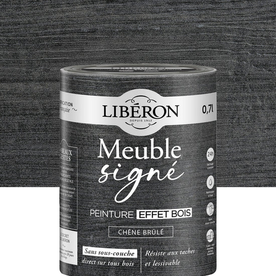 Pot de peinture à effet meuble Libéron Meuble Signé, Effet Bois teinte Chêne Brûlé