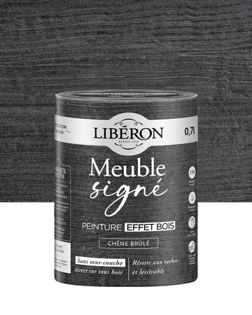 Pot de peinture à effet meuble Libéron Meuble Signé, Effet Bois teinte Chêne Brûlé