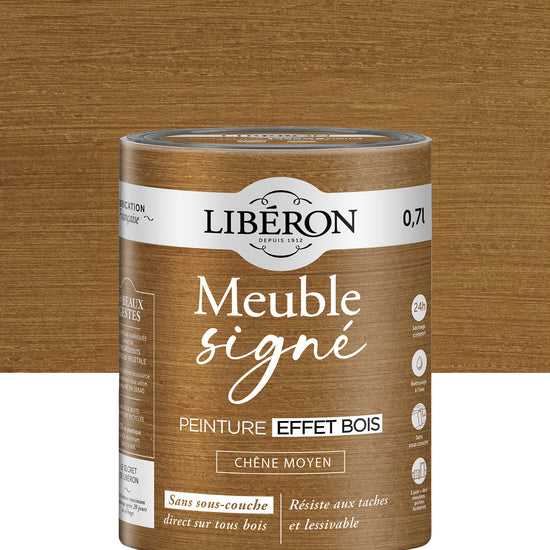 Pot de peinture à effet meuble Libéron Meuble Signé, Effet Bois teinte Chêne Moyen
