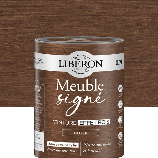 Pot de peinture à effet meuble Libéron Meuble Signé, Effet Bois teinte Noyer