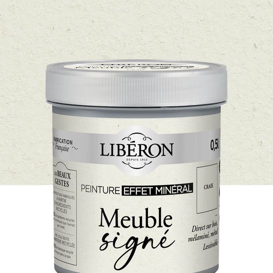 Pot de peinture à effet meuble Libéron Meuble Signé, Effet Minéral teinte Craie