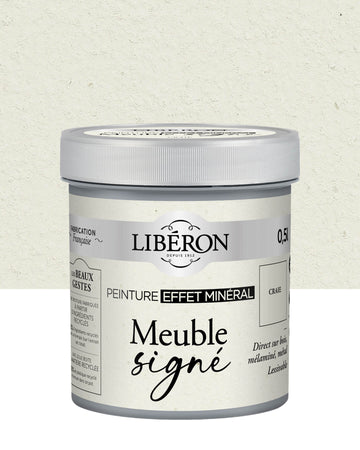 Pot de peinture à effet meuble Libéron Meuble Signé, Effet Minéral teinte Craie