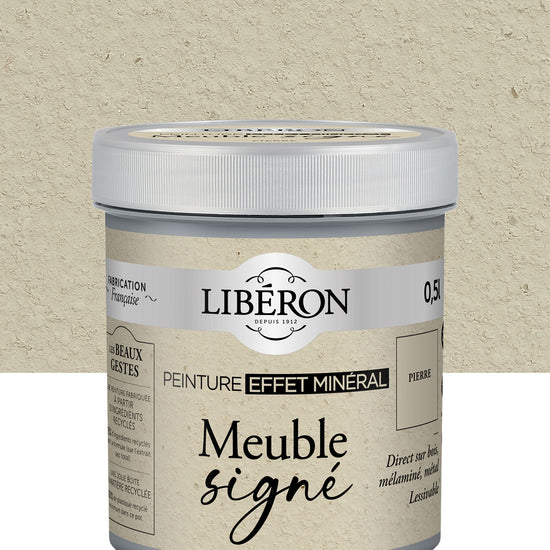 Pot de peinture à effet meuble Libéron Meuble Signé, Effet Minéral teinte Pierre