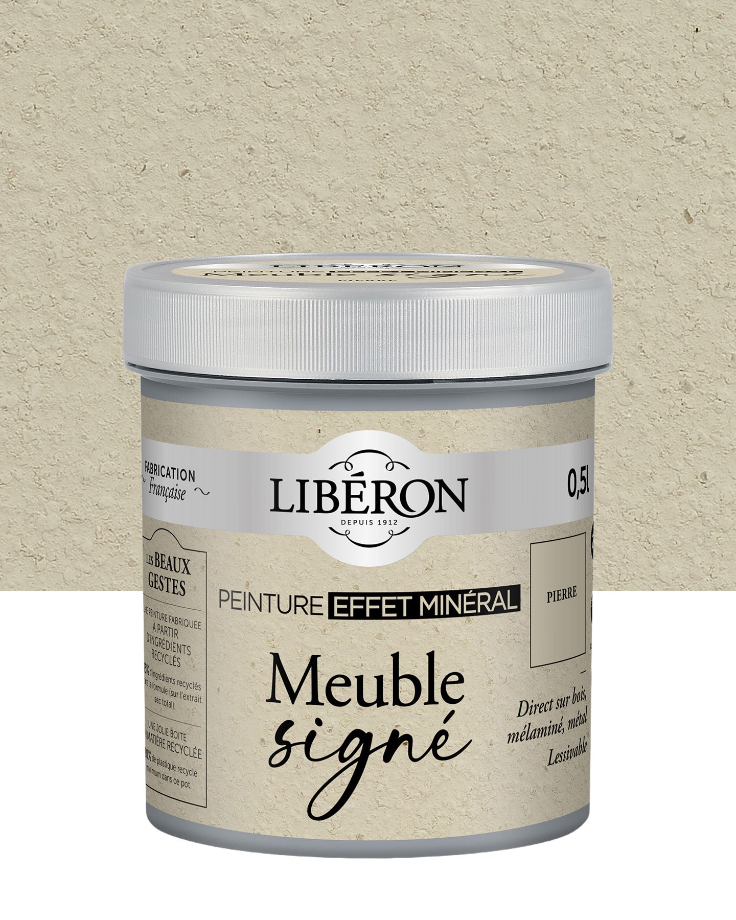 Pot de peinture à effet meuble Libéron Meuble Signé, Effet Minéral teinte Pierre