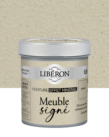 Pot de peinture à effet meuble Libéron Meuble Signé, Effet Minéral teinte Pierre