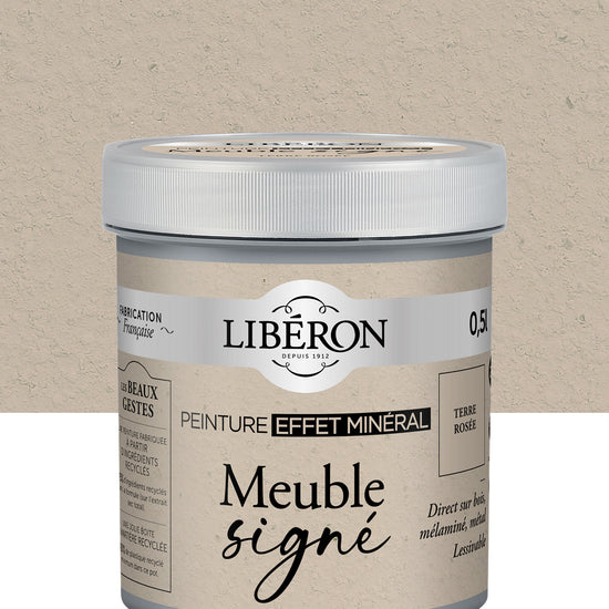 Pot de peinture à effet meuble Libéron Meuble Signé, Effet Minéral teinte Terre Rosée