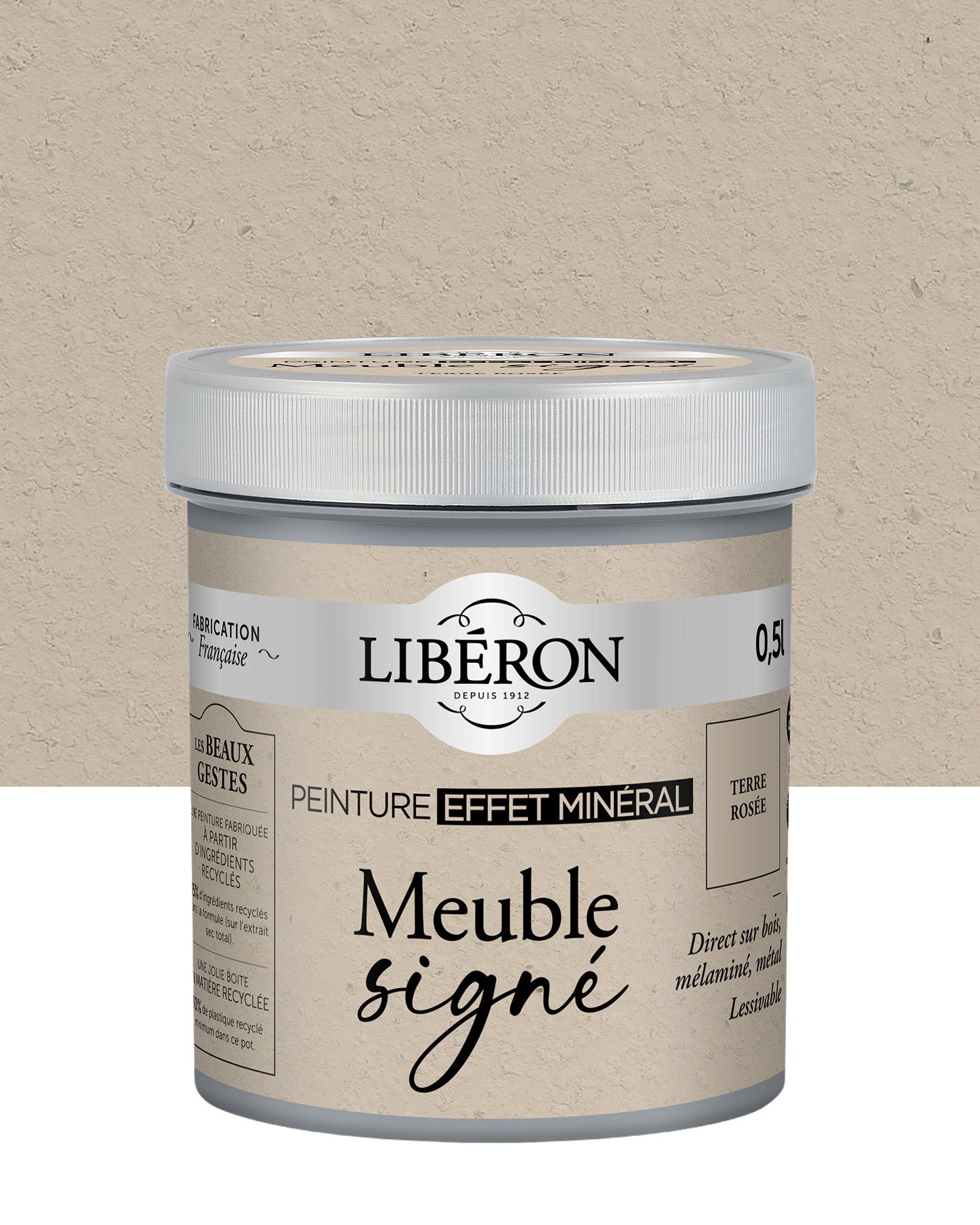 Pot de peinture à effet meuble Libéron Meuble Signé, Effet Minéral teinte Terre Rosée