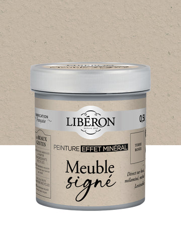 Pot de peinture à effet meuble Libéron Meuble Signé, Effet Minéral teinte Terre Rosée