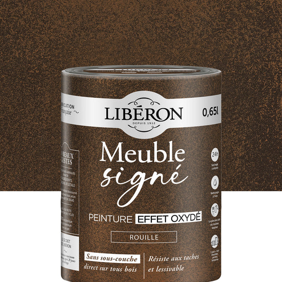 Pot de peinture à effet meuble Libéron Meuble Signé, Effet Oxydé teinte Rouille
