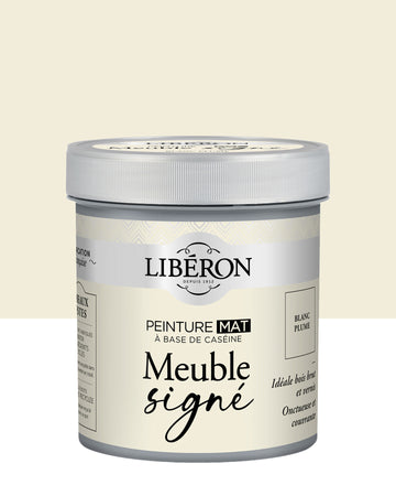 Pot de peinture meubles Libéron Meuble Signé, teinte Blanc Plume, aspect mat profond