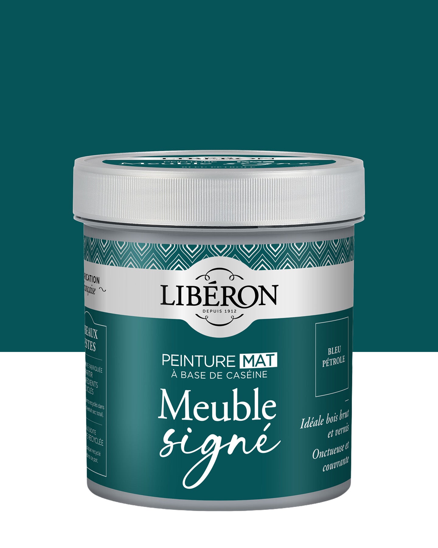 Pot de peinture meubles Libéron Meuble Signé, teinte Bleu Pétrole, aspect mat profond