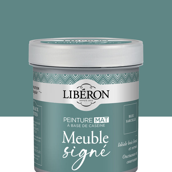 Pot de peinture meubles Libéron Meuble Signé, teinte Bleu Sarcelle, aspect mat profond