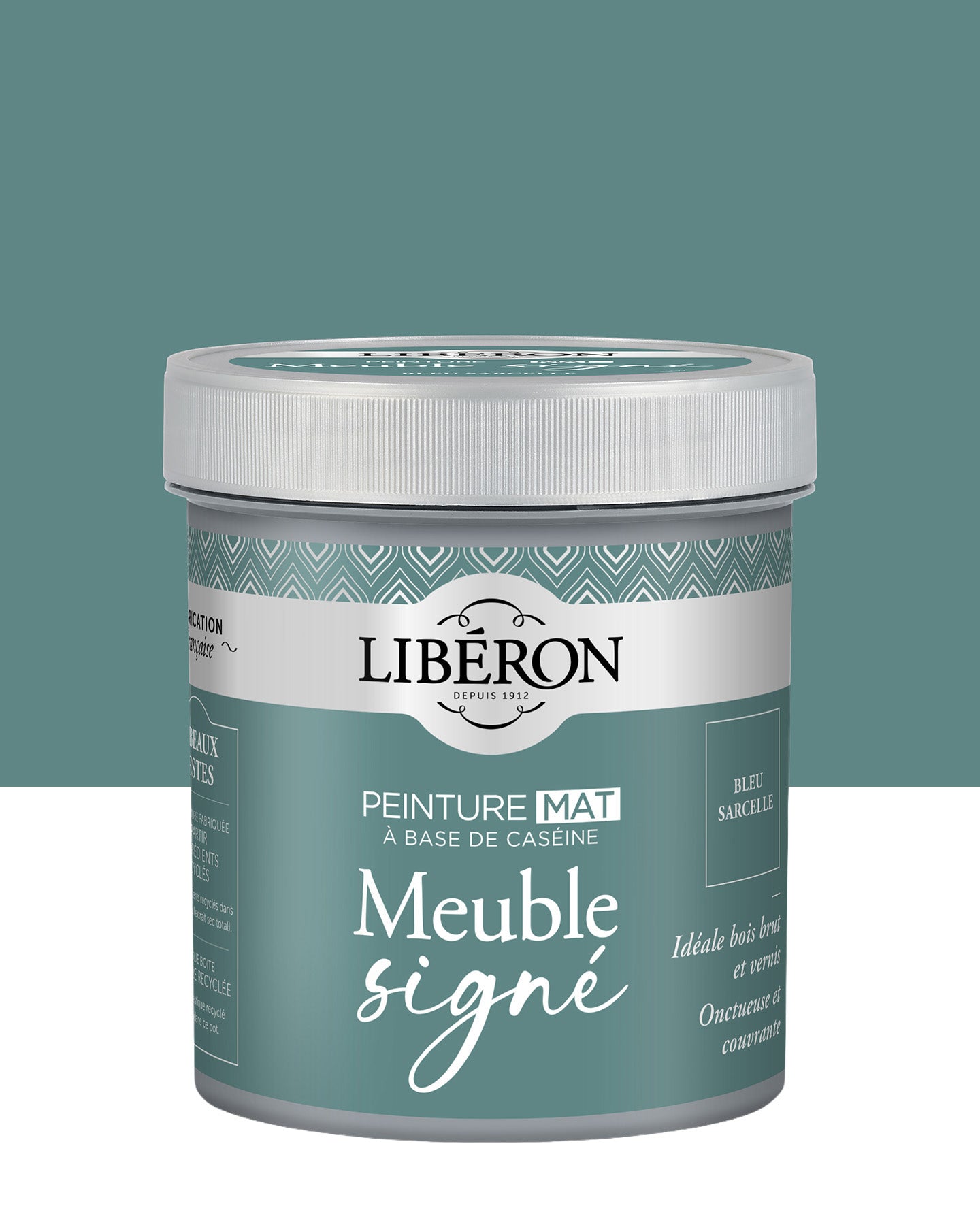 Pot de peinture meubles Libéron Meuble Signé, teinte Bleu Sarcelle, aspect mat profond