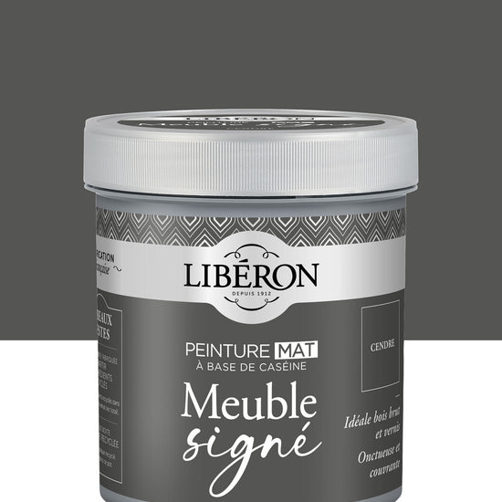 Pot de peinture meubles Libéron Meuble Signé, teinte Cendre, aspect mat profond