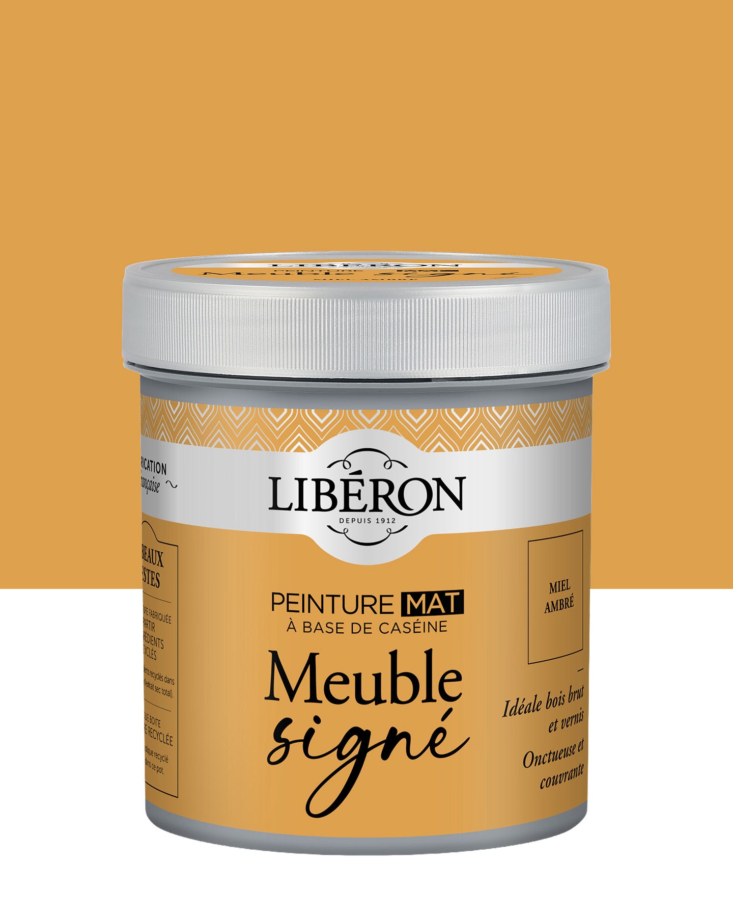 Pot de peinture meubles Libéron Meuble Signé, teinte Miel Ambré, aspect mat profond