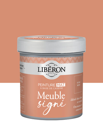 Pot de peinture meubles Libéron Meuble Signé, teinte Ocre Rose, aspect mat profond