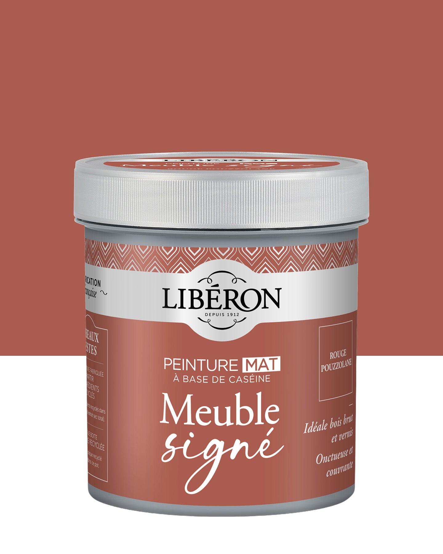 Pot de peinture meubles Libéron Meuble Signé, teinte Rouge Pouzzolane, aspect mat profond