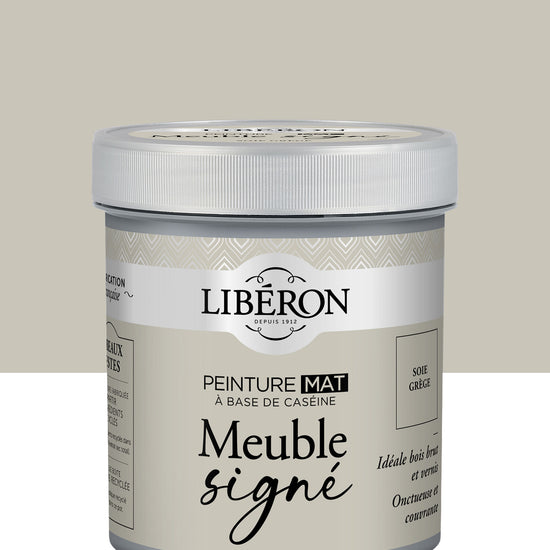 Pot de peinture meubles Libéron Meuble Signé, teinte Soie Grège, aspect mat profond