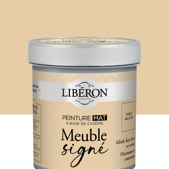 Pot de peinture meubles Libéron Meuble Signé, teinte Toile de Jute, aspect mat profond