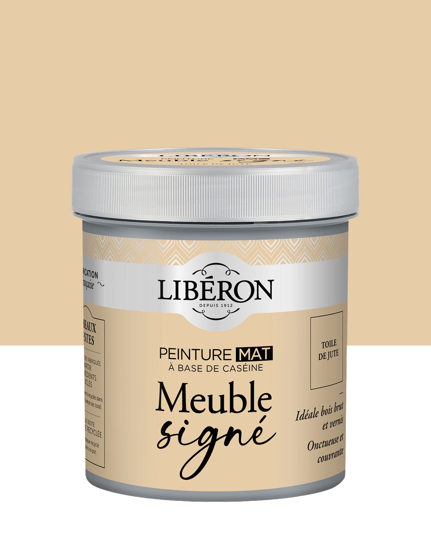 Pot de peinture meubles Libéron Meuble Signé, teinte Toile de Jute, aspect mat profond