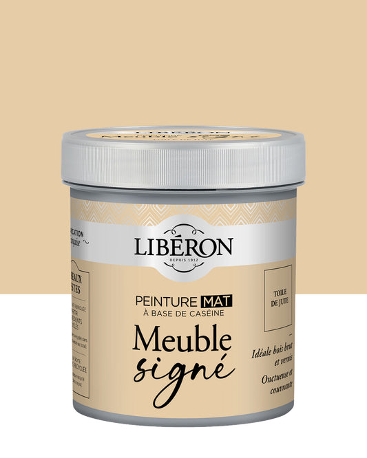 Pot de peinture meubles Libéron Meuble Signé, teinte Toile de Jute, aspect mat profond