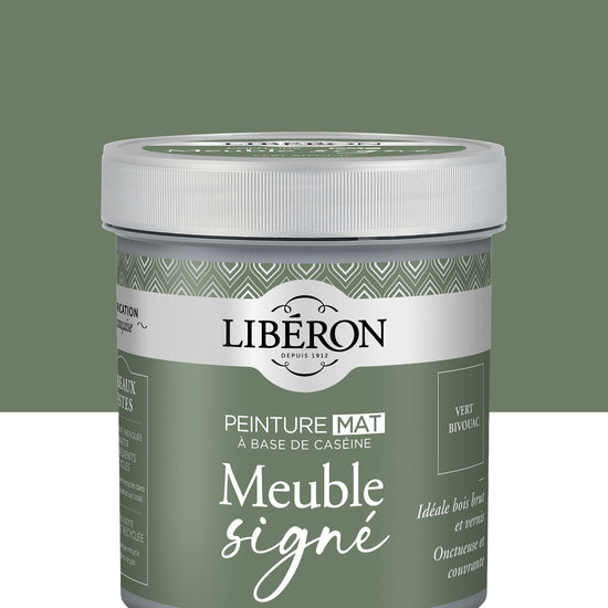 Pot de peinture meubles Libéron Meuble Signé, teinte Vert Bivouac, aspect mat profond