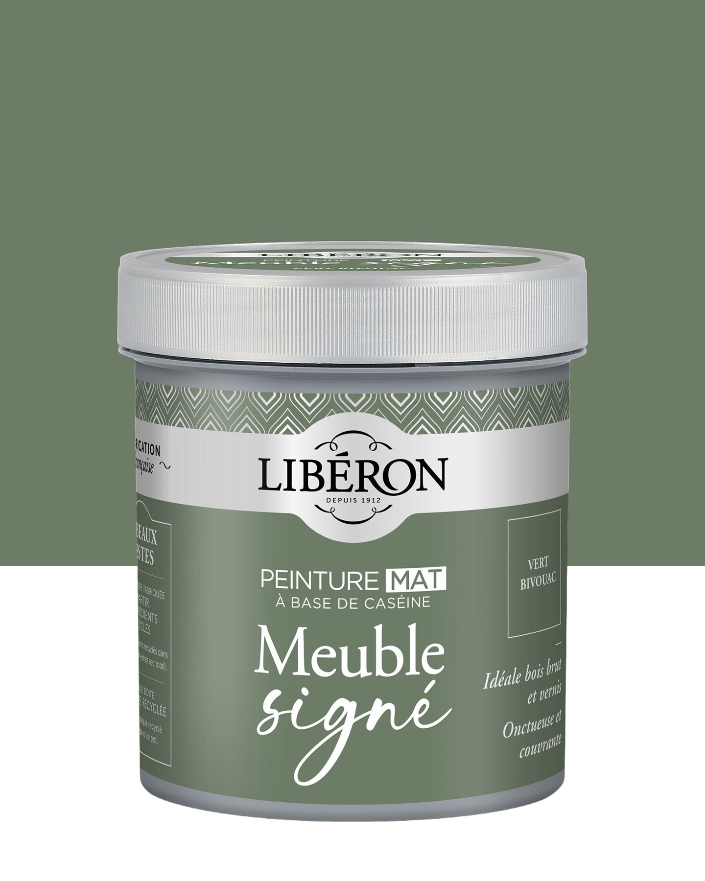 Pot de peinture meubles Libéron Meuble Signé, teinte Vert Bivouac, aspect mat profond