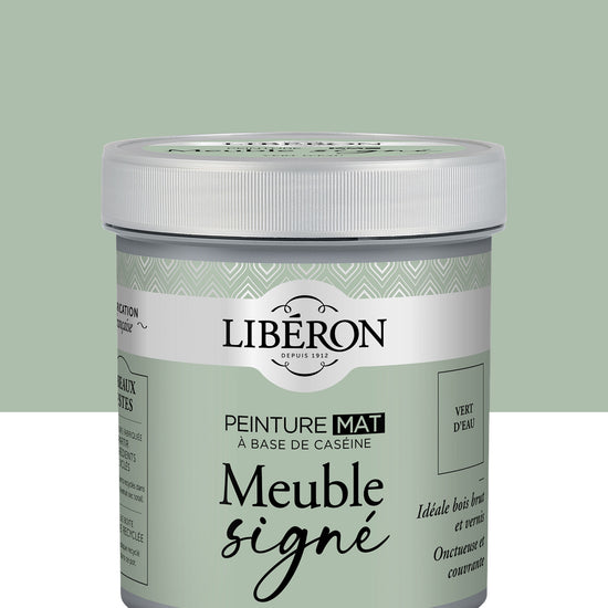 Pot de peinture meubles Libéron Meuble Signé, teinte Vert d'Eau, aspect mat profond