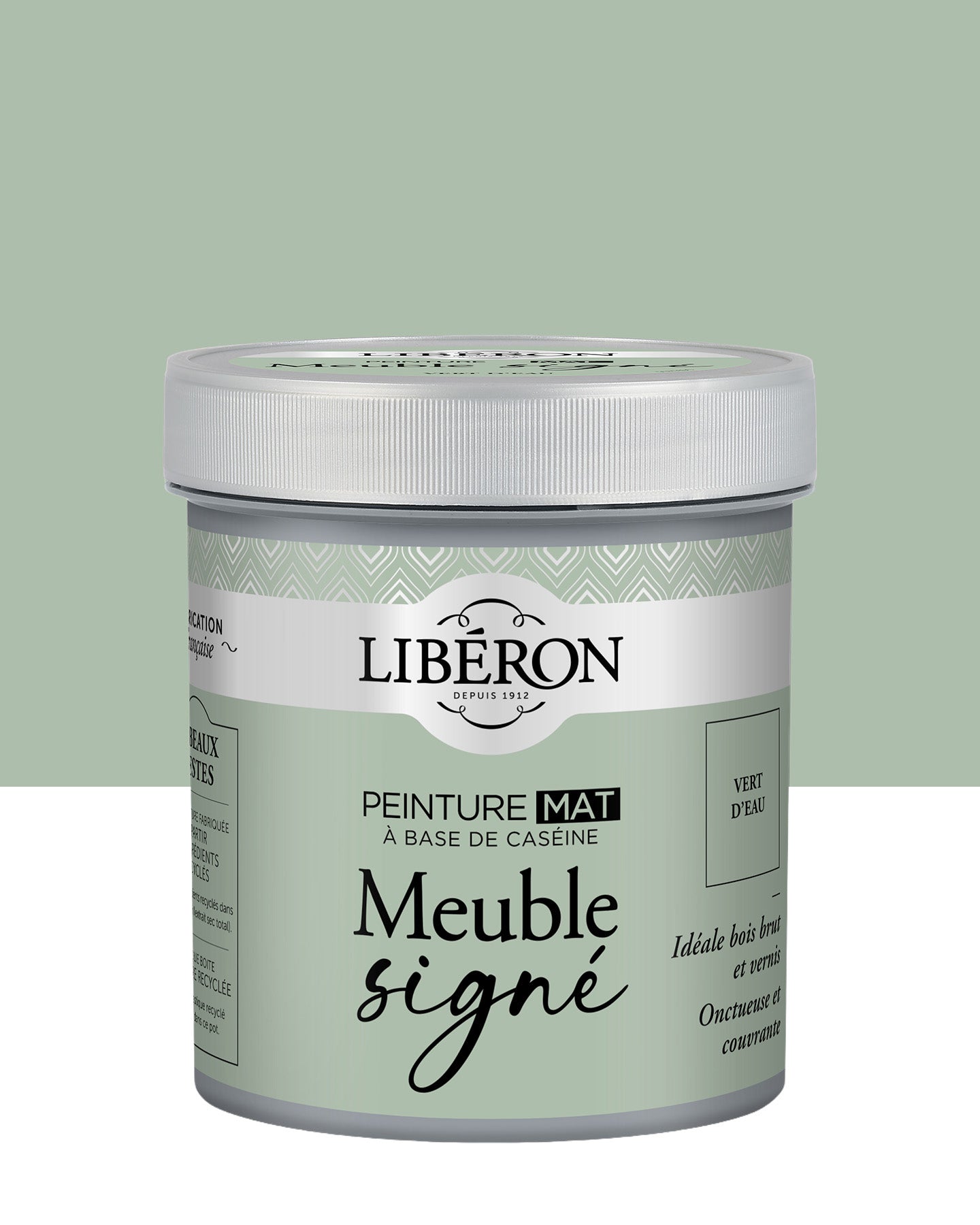 Pot de peinture meubles Libéron Meuble Signé, teinte Vert d'Eau, aspect mat profond