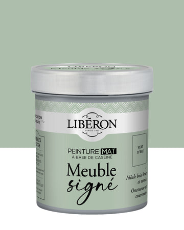 Pot de peinture meubles Libéron Meuble Signé, teinte Vert d'Eau, aspect mat profond