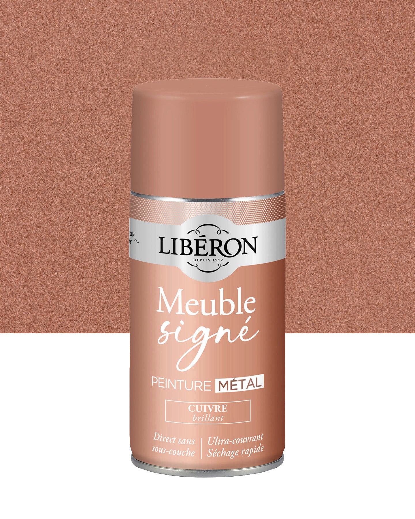 Pot de peinture meuble aérosol Libéron Meuble Signé, teinte Cuivre Brillant aspect Métal