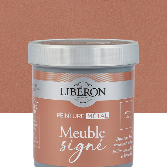 Pot de peinture meuble Libéron Meuble Signé, teinte Cuivre Brillant aspect Métal