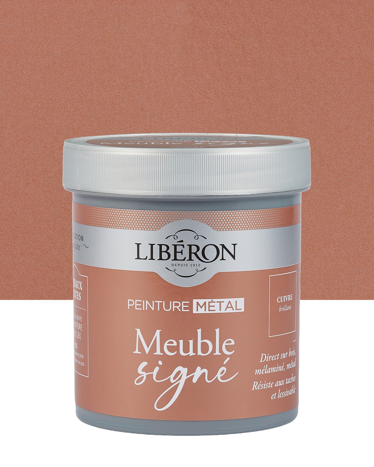 Pot de peinture meuble Libéron Meuble Signé, teinte Cuivre Brillant aspect Métal