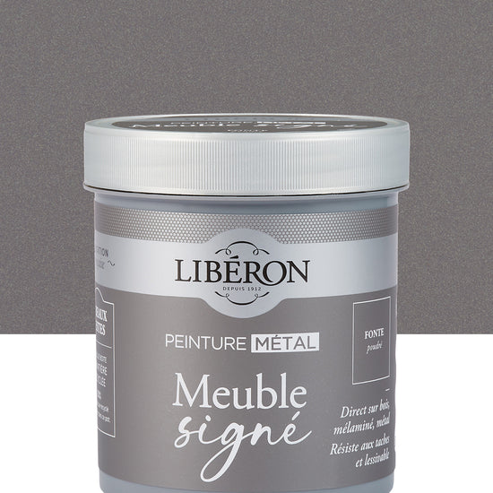 Pot de peinture meuble Libéron Meuble Signé, teinte Fonte Poudré aspect Métal