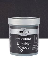 Pot de peinture meuble Libéron Meuble Signé, teinte New Black Brillant aspect Métal