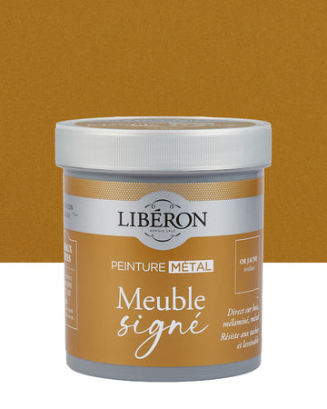 Pot de peinture meuble Libéron Meuble Signé, teinte Or Jaune Brillant aspect Métal