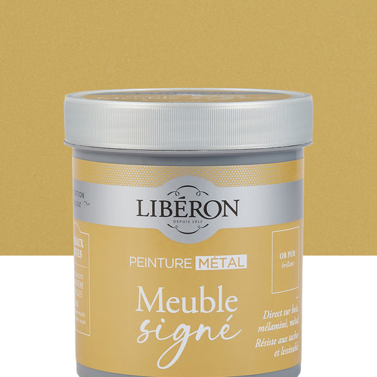 Pot de peinture meuble Libéron Meuble Signé, teinte Or Pur Brillant aspect Métal