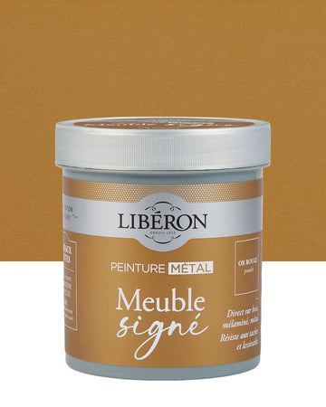 Pot de peinture meuble Libéron Meuble Signé, teinte Or Rouge Poudré aspect Métal