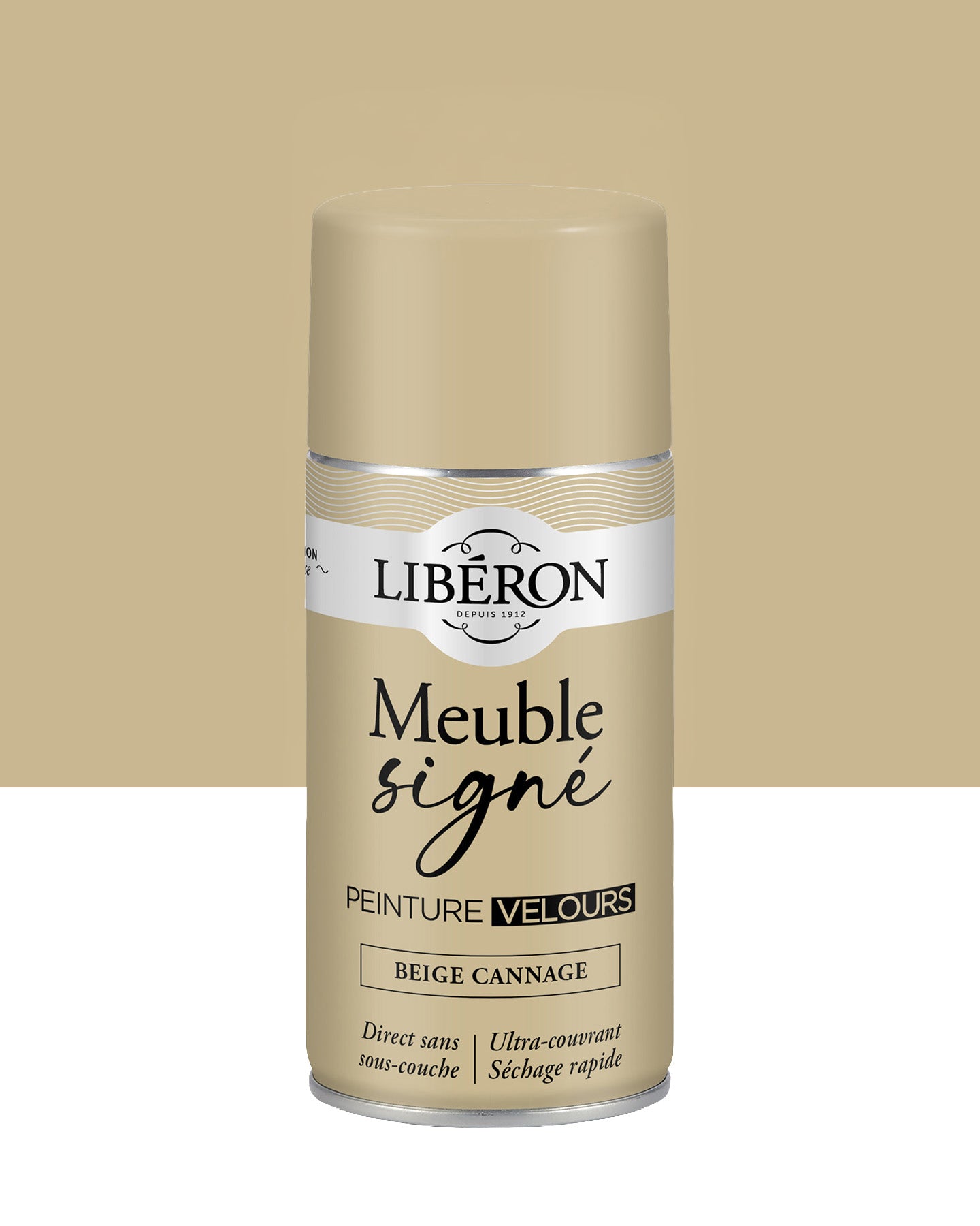 Pot de peinture meuble aérosol Libéron Meuble Signé, teinte Beige Cannage aspect Velours
