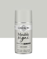 Pot de peinture meuble aérosol Libéron Meuble Signé, teinte Gris Ombré aspect Velours