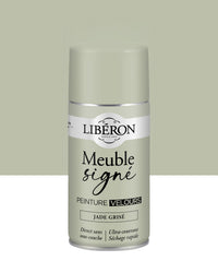 Pot de peinture meuble aérosol Libéron Meuble Signé, teinte Jade Grisé aspect Velours