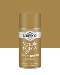 Pot de peinture meuble aérosol Libéron Meuble Signé, teinte Jaune Kraft aspect Velours
