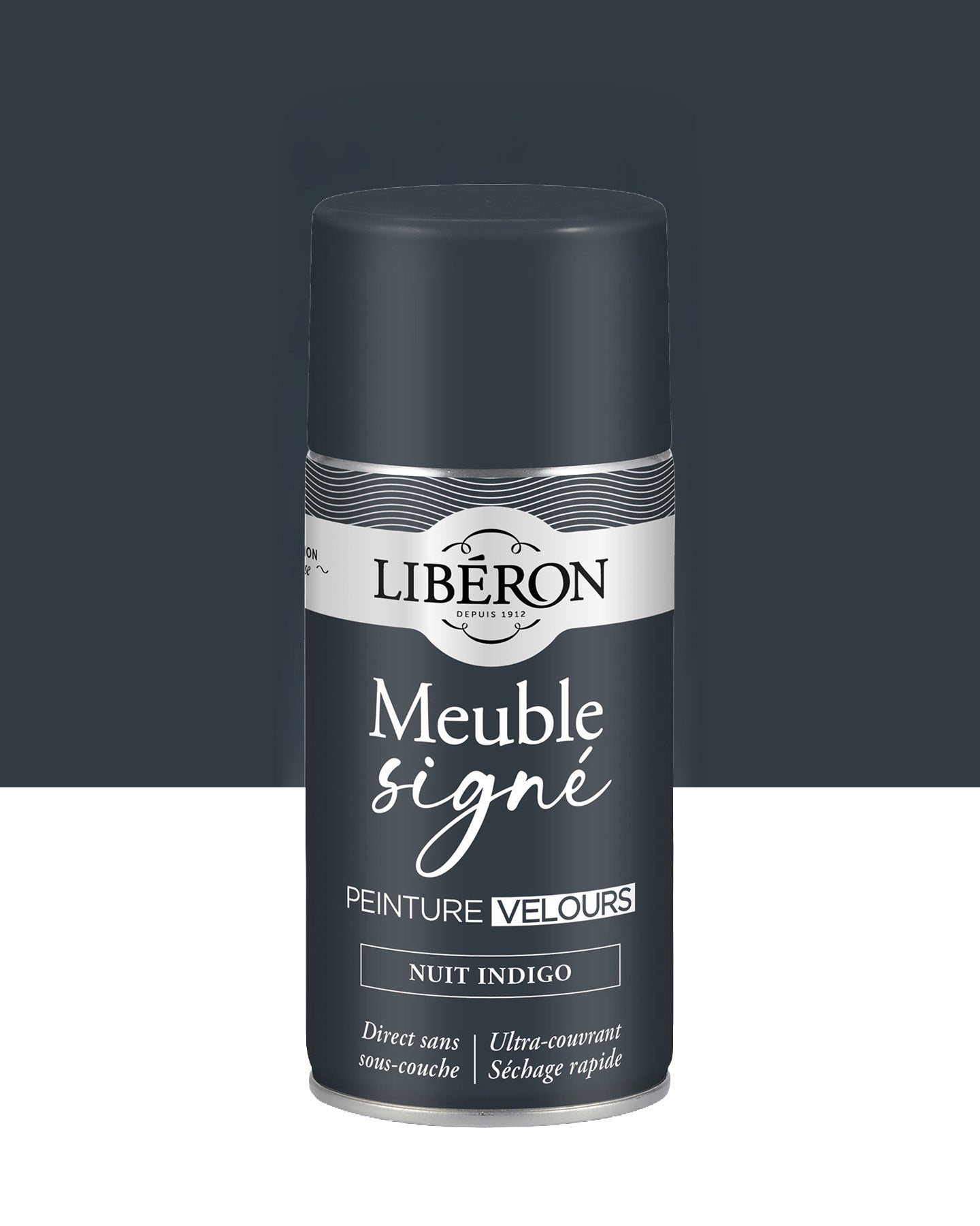 Pot de peinture meuble aérosol Libéron Meuble Signé, teinte Nuit Indigo aspect Velours