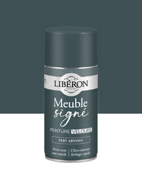 Pot de peinture meuble aérosol Libéron Meuble Signé, teinte Vert Abysses aspect Velours