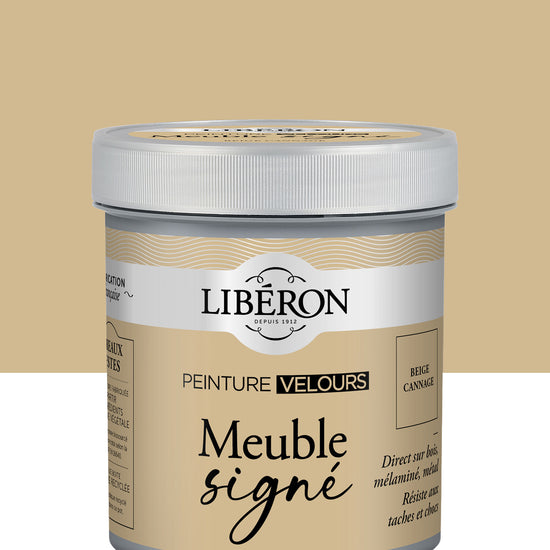 Pot de peinture meuble Libéron Meuble Signé, teinte Beige Cannage aspect Velours
