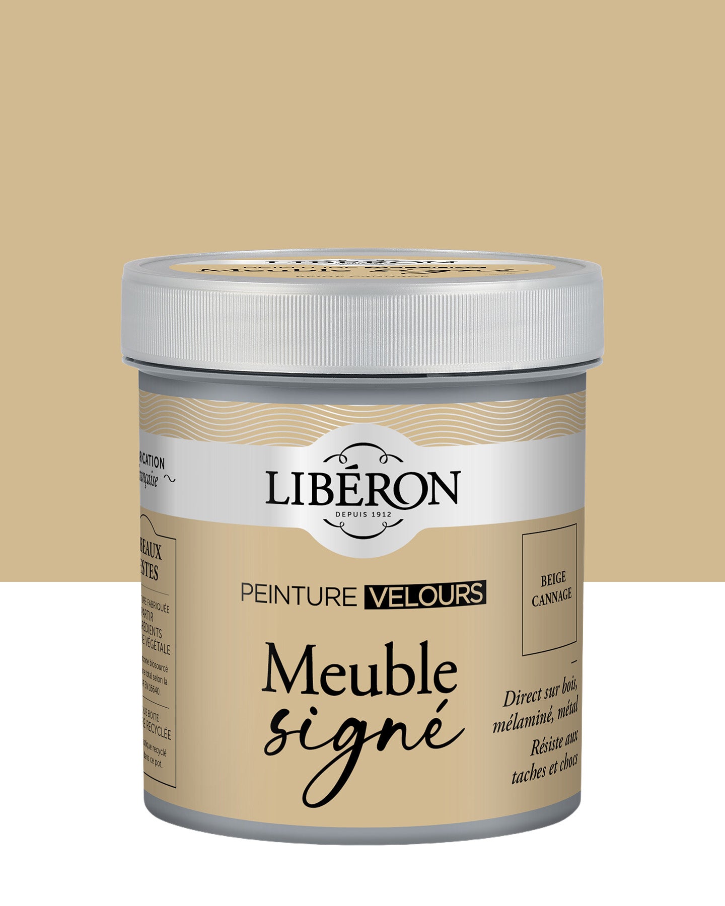 Pot de peinture meuble Libéron Meuble Signé, teinte Beige Cannage aspect Velours