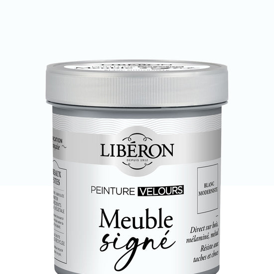 Pot de peinture meuble Libéron Meuble Signé, teinte Blanc Moderniste aspect Velours